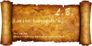 Lakits Barnabás névjegykártya